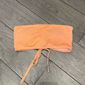 Peach Strapless Bathing Suit Top